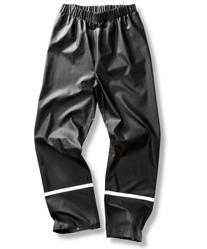 Resultrecycled Prism PU Waterproof Trousers with Reflective Bands and Recycled Backing - Black