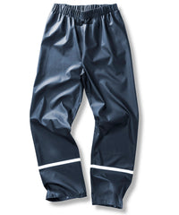 Resultrecycled Prism PU Waterproof Trousers with Reflective Bands and Recycled Backing - Navy