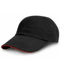 Resultheadwear Heavy Cotton Drill Pro-style with Sandwich Peak - Black/Red
