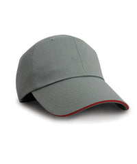 Resultheadwear Herringbone Cap with Sandwich Peak - Black/Tan