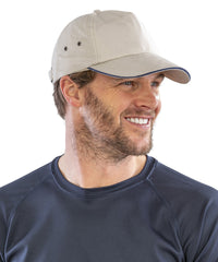 Resultheadwear Printers Plush Cotton 5-panel Cap - Black/Red