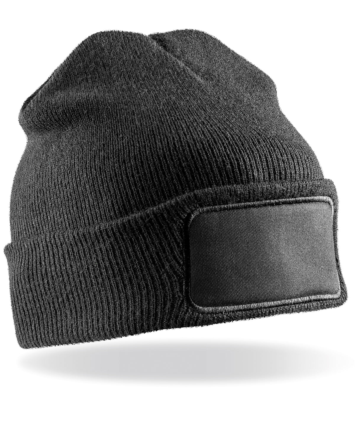 Resultrecycled Recycled Double Knit Printers Beanie - Black