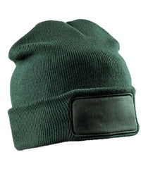 Resultrecycled Recycled Double Knit Printers Beanie - Bottle Green