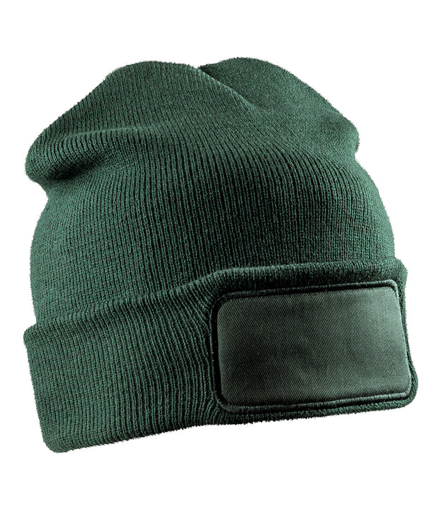 Resultrecycled Recycled Double Knit Printers Beanie - Bottle Green