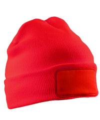 Resultrecycled Recycled Double Knit Printers Beanie - Red