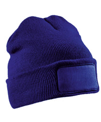 Resultrecycled Recycled Double Knit Printers Beanie - Royal