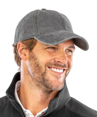 Resultheadwear Core Pure Cotton Vintage Cap - Vintage Black