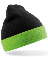 Resultrecycled Recycled Compass Beanie - Black/Lime