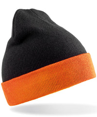 Resultrecycled Recycled Compass Beanie - Black/Orange