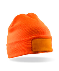 Resultrecycled Recycled ThinsulateTM Printers Beanie - Fluorescent Orange