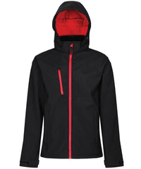 Regatta Venturer 3-layer Hooded Softshell Jacket - Black/Red