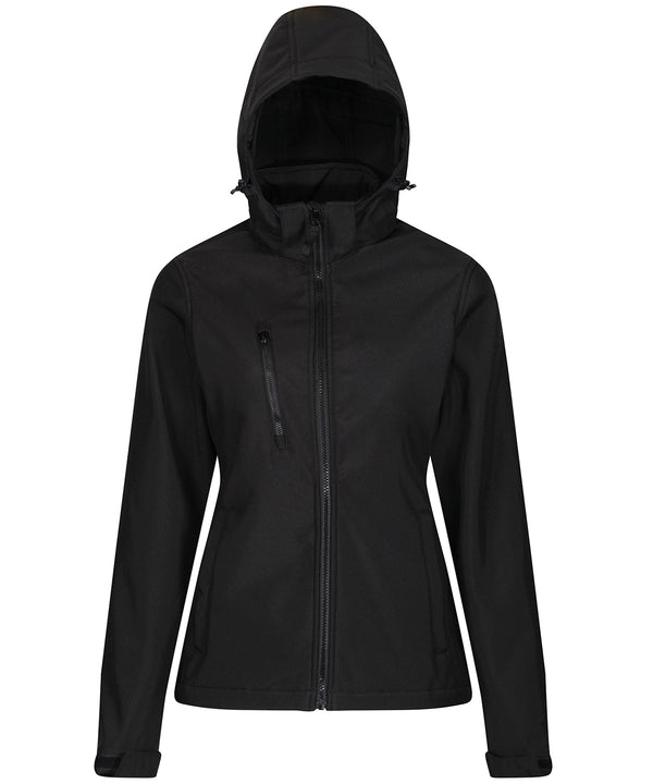 Regatta Women's Venturer 3-layer Hooded Softshell Jacket - Black