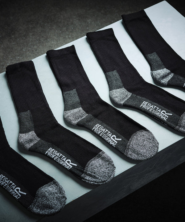 Regatta Pro 5-pack Work Socks - Black