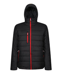 Regatta Navigate Thermal Hooded Jacket - Black/Classic Red