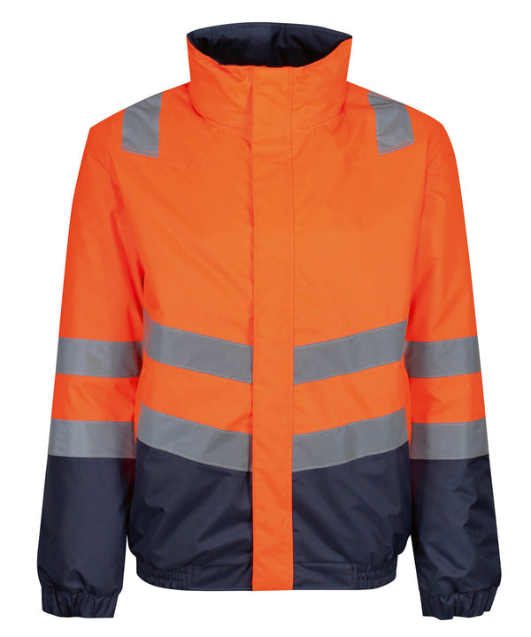 Regatta Pro Hi-vis Classic Bomber Jacket - Yellow/Navy