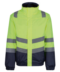 Regatta Pro Hi-vis Classic Bomber Jacket - Yellow/Navy