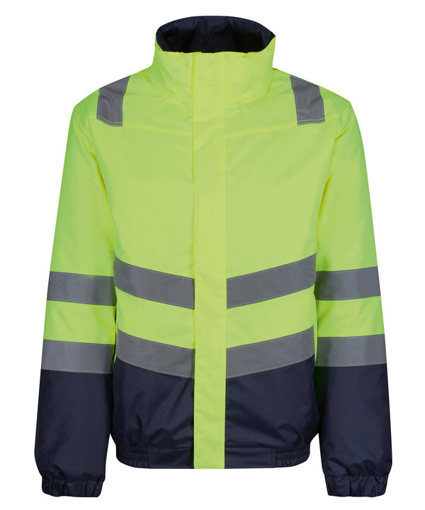 Regatta Pro Hi-vis Classic Bomber Jacket - Yellow/Navy