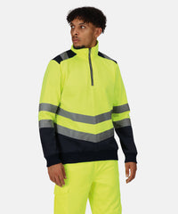 Regatta Pro Hi-vis ¼-zip Sweatshirt - Orange/Navy