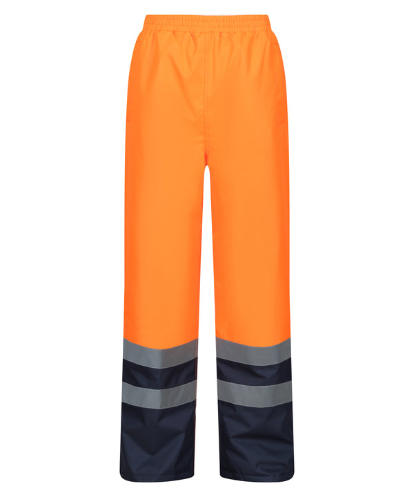 Regatta Pro Hi-vis Insulated Overtrousers - Orange/Navy