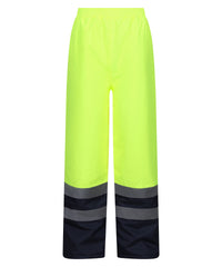 Regatta Pro Hi-vis Insulated Overtrousers - Yellow/Navy