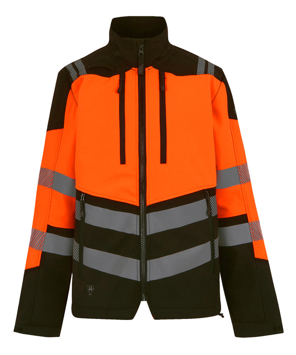 Regatta Hi-Vis X-Pro 3-layer Softshell Jacket (Class 2) - Black/Orange