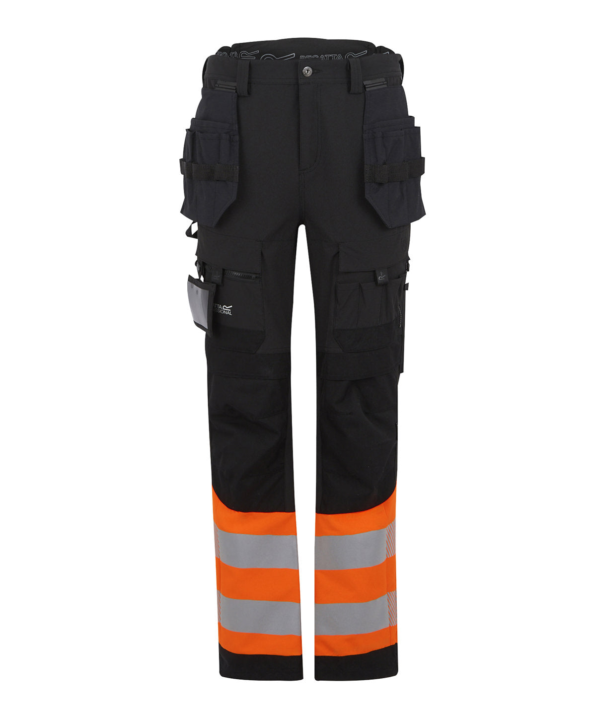 Regatta Hi-Vis X-Pro Stretch Holster Trousers (Class 1) - Black/Orange