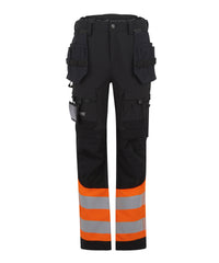 Regatta Hi-Vis X-Pro Stretch Holster Trousers (Class 1) - Black/Orange