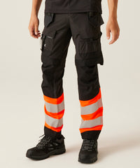 Regatta Hi-Vis X-Pro Stretch Holster Trousers (Class 1) - Black/Orange
