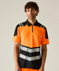 Regatta Hi-Vis X-Pro Polo (Class 1) - Black/Orange
