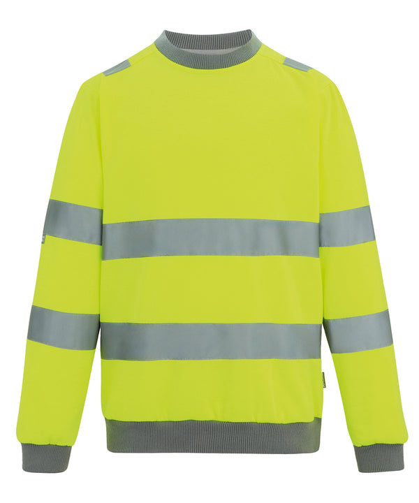 Regatta Hi-vis Pro Contrast Crew Neck Sweatshirt - Yellow