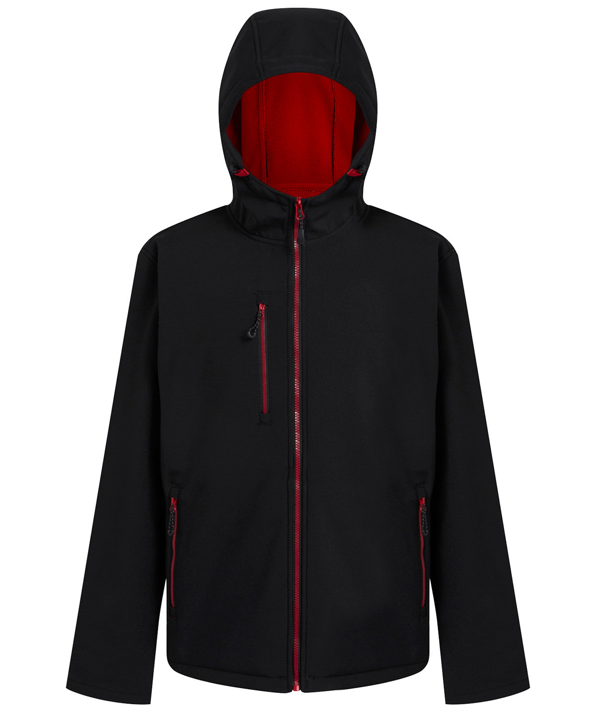 Regatta Navigate 2-layer Hooded Softshell Jacket - Black/Classic Red
