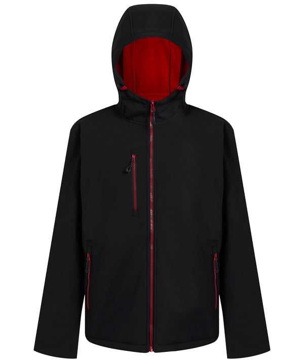 Regatta Navigate 2-layer Hooded Softshell Jacket - Black/Classic Red