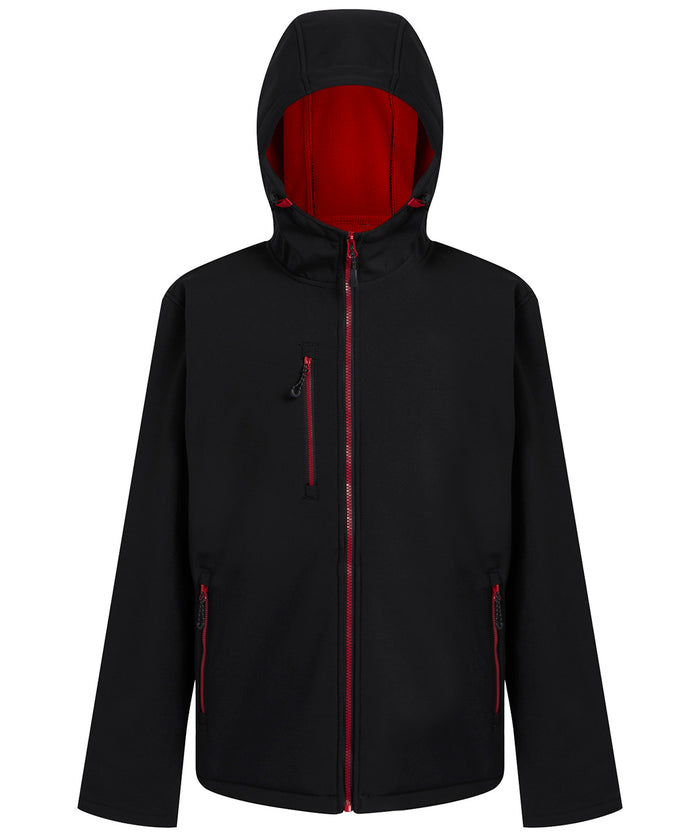 Regatta Navigate 2-layer Hooded Softshell Jacket - Black/Classic Red