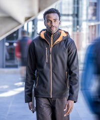 Regatta Navigate 2-layer Hooded Softshell Jacket - Black/Classic Red