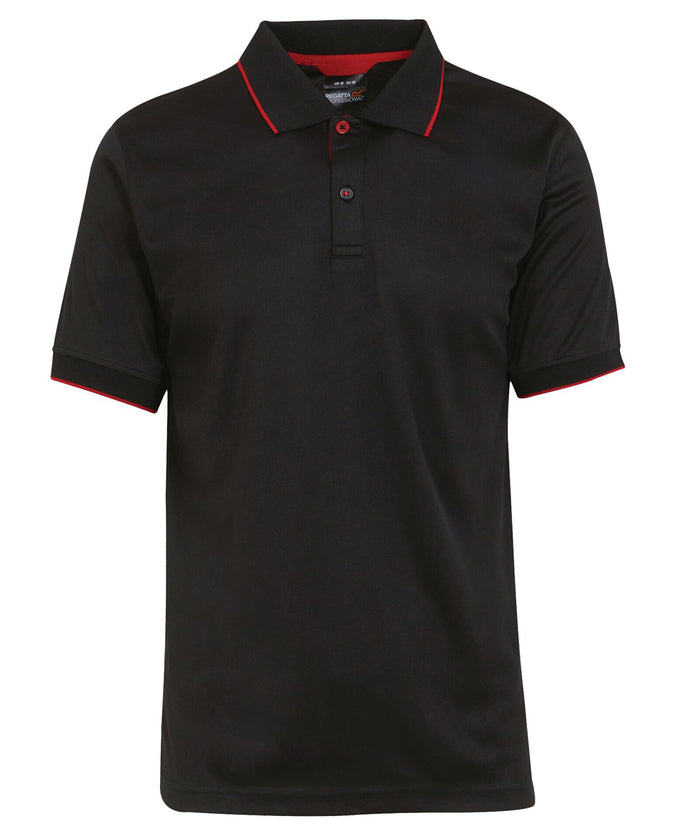 Regatta Navigate Short Sleeve Polo - Black/Classic Red