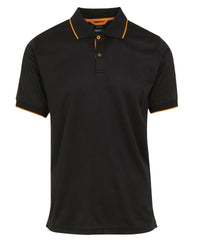 Regatta Navigate Short Sleeve Polo - Black/Orange Pop