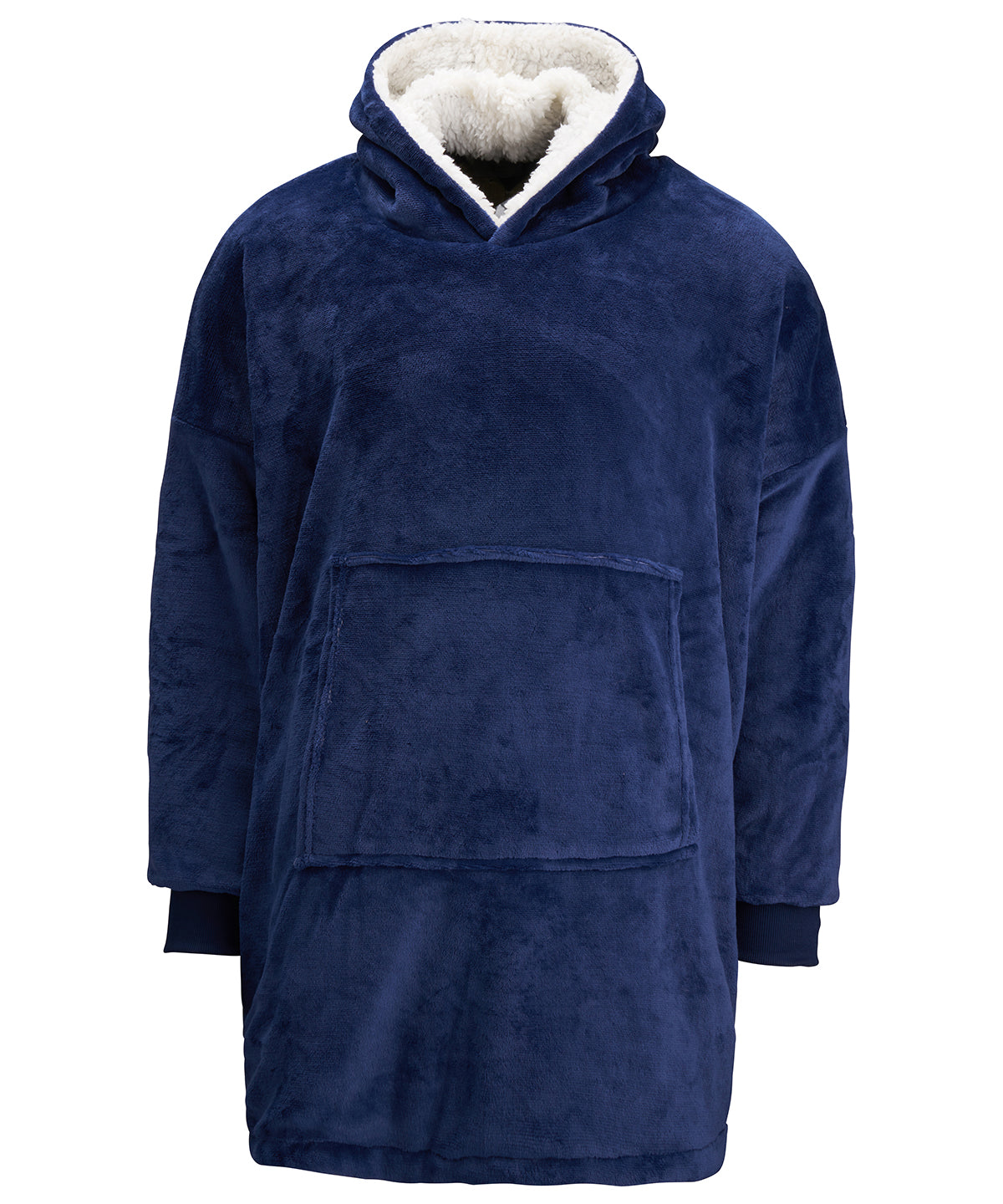 Ribbon Oversized Cosy Reversible Sherpa Hoodie - Blue