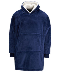 Ribbon Oversized Cosy Reversible Sherpa Hoodie - Blue