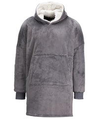 Ribbon Oversized Cosy Reversible Sherpa Hoodie - Grey