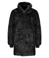 Ribbon Teddy Bear Fabric Hoodie - Black