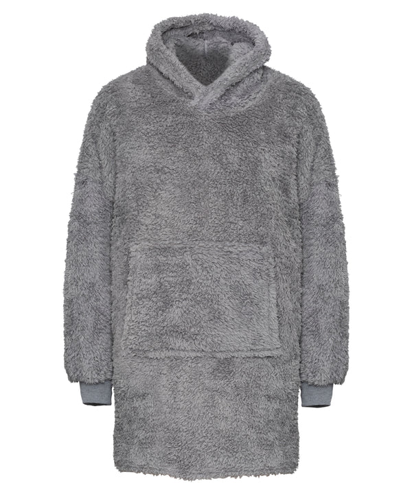 Ribbon Teddy Bear Fabric Hoodie - Grey