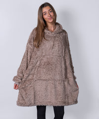Ribbon Teddy Bear Fabric Hoodie - Black