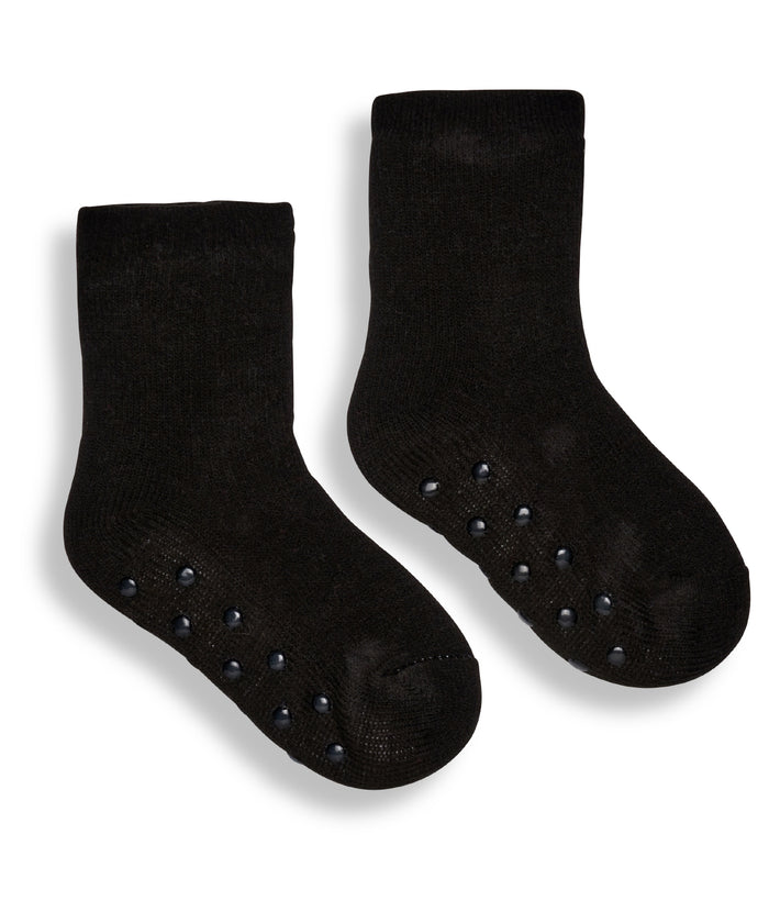 Kids Ribbon Luxury Eskimo-style Fleece Socks - Black