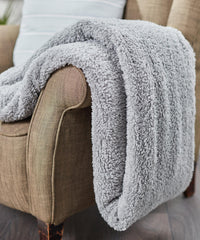 Ribbon Teddy Bear Fabric Throw - Grey