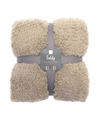 Ribbon Teddy Bear Fabric Throw - Natural