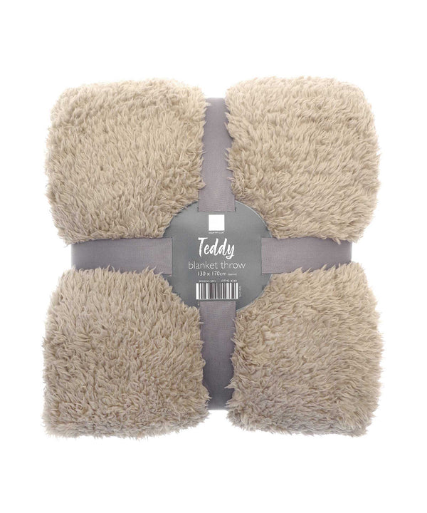 Ribbon Teddy Bear Fabric Throw - Natural