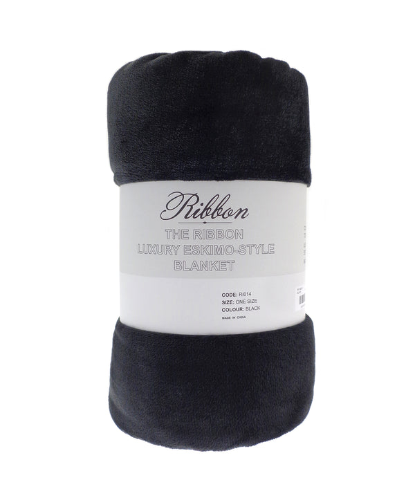 Ribbon Eskimo-style Blanket - Black