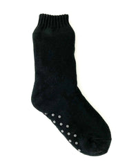 Ribbon Adult Sherpa Socks with Turndown - Black/Black