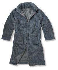 Ribbon Luxury Eskimo Faux Fur Zipped Gown - Grey