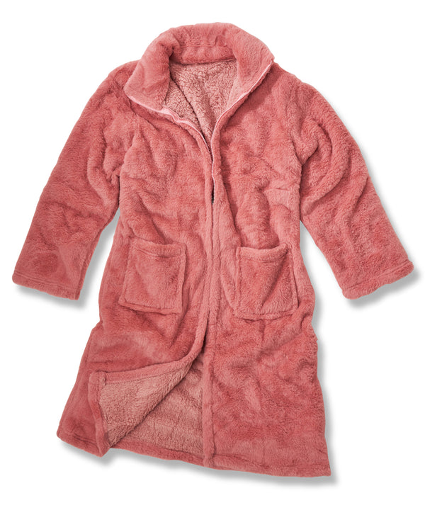 Ribbon Luxury Eskimo Faux Fur Zipped Gown - Pink